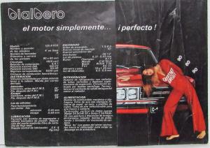 1972 Fiat 125 Motor Spec Sheet Folder - Spanish Text