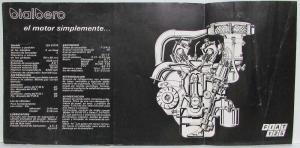 1972 Fiat 125 Motor Spec Sheet Folder - Spanish Text