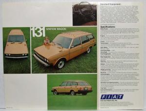 1976 Fiat 131 Station Wagon Spec Sheet