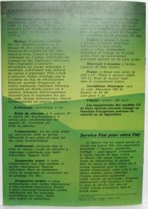 1971-1977 Fiat 127 et 127 Special Sales Brochure - French Text