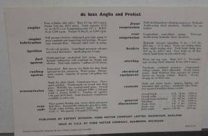 1953 Ford De Luxe Anglia And Prefect English Sales Brochure Original