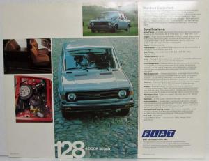 1977 Fiat 128 4 Door Sedan Spec Sheet