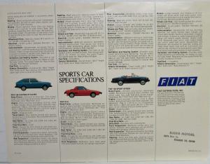 1977 Fiat Full Line Spec Sheet - Family Cars and Sports Cars