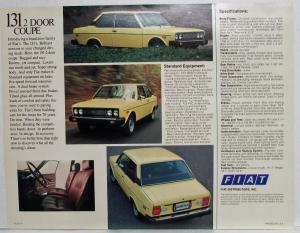 1977 Fiat 131 2 Door Coupe Spec Sheet