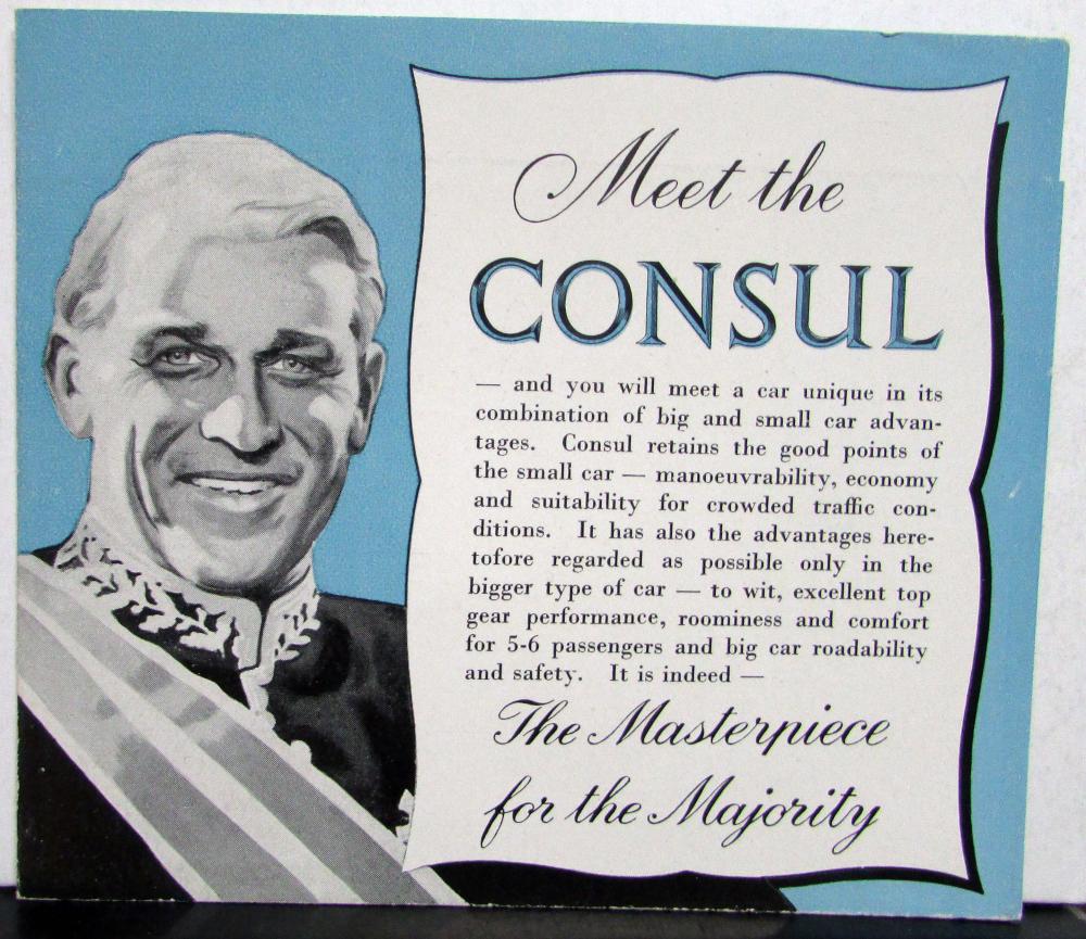1952 1953 1954 1955 Ford Consul English Sales Brochure Poster Original