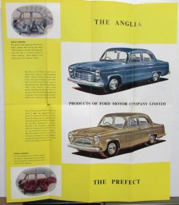 1955 Ford Anglia Prefect English Sales Brochure Poster Original