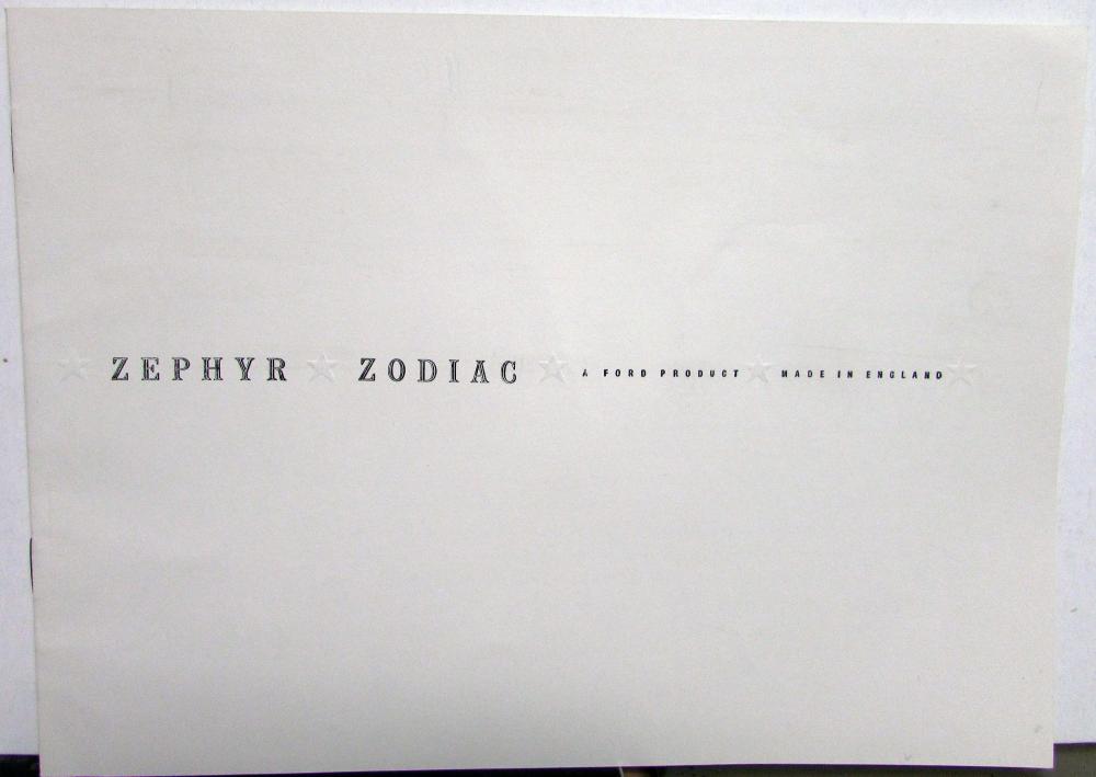 1955 Ford Zephyr Zodiac English Sales Brochure Original
