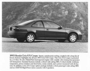 1993 Honda Civic EX Coupe Press Photo 0032