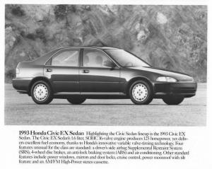 1993 Honda Civic EX Sedan Press Photo 0034