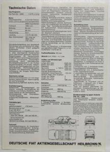1977 Fiat New 2000 Great Comfort Experience Sales Folder Brochure - German Text