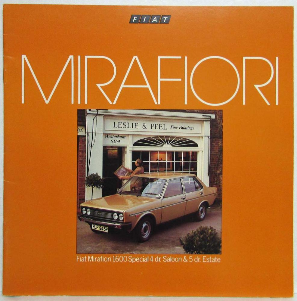 1977-1978 Fiat Mirafiori 1600 4-Dr Saloon and 5-Dr Estate Sales Brochure