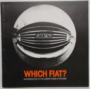 1978 Which Fiat An Intro to the Current Range of Fiat Cars Sales Brochure - UK