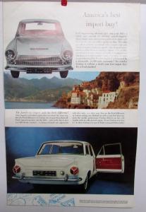 1962 Ford Cortina English Sales Brochure Poster Original