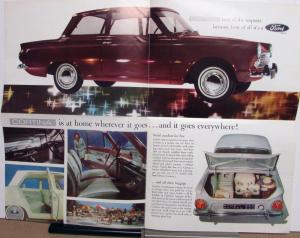 1962 Ford Cortina English Sales Brochure Poster Original