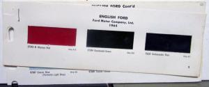 1965 Ford English Paint Chips Original