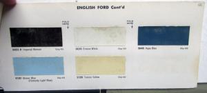 1965 Ford English Paint Chips Original