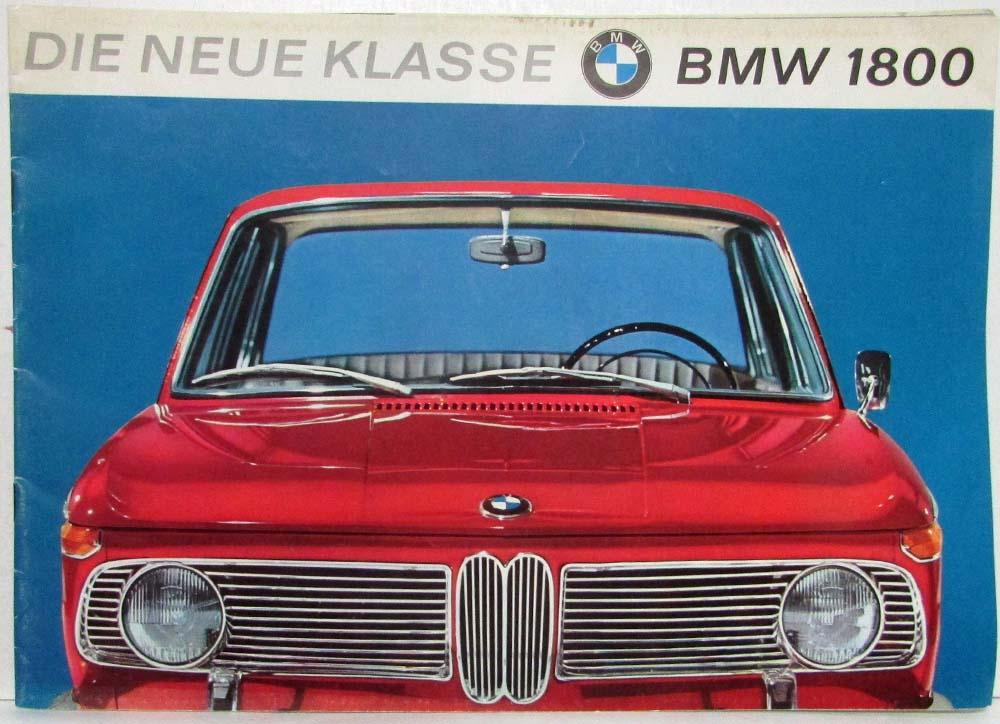 1964 BMW Die Neue Klassse 1800 Sales Brochure - German Text