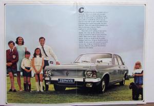 1968 Ford Zephyr 6 De Luxe Enlgish Sales Brochure Poster Original