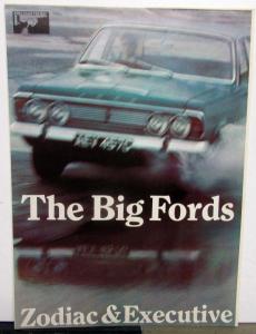 1969 Fords Zodiac Executive The Big Fords English Sales Brochure Poster Original