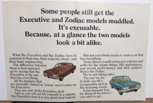 1969 Fords Zodiac Executive The Big Fords English Sales Brochure Poster Original