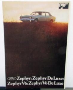 1969 Ford Zephyr De Luxe English Sales Brochure Poster Original