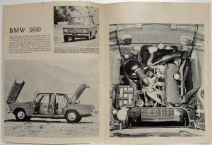 1965 BMW 1800 Sports Car Graphic Reprint Road Test Article August 1964 Issue