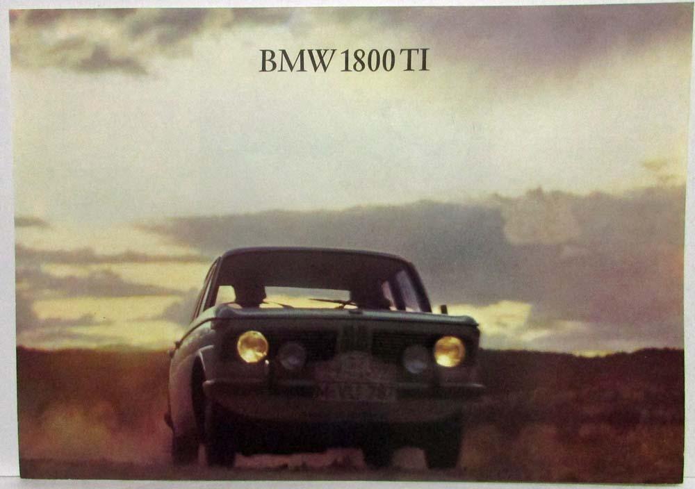 1965 BMW 1800 TI Spec Sheet - Car Kicking Up Dust on Cover