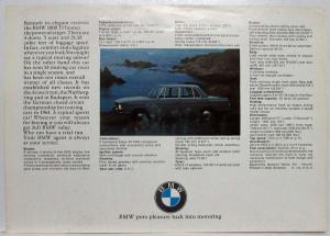 1965 BMW 1800 TI Spec Sheet - Car Kicking Up Dust on Cover