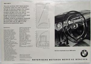 1965 BMW 1800 TI Spec Sheet - Red Car in Motion