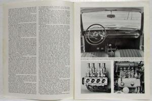 1965 BMW 1800 TI Car and Driver Reprint Road Test Article Arpil 1965 Issue