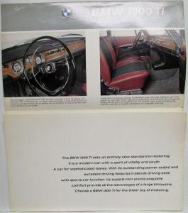 1965 BMW 1800 TI for Performance with Safety and Silence Sales Folder