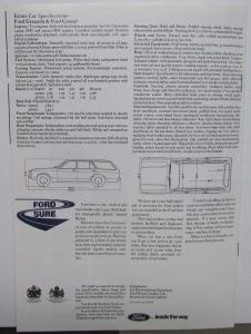 1972 1973 1974 1975 Ford Consul Granada English Sales Brochure Original