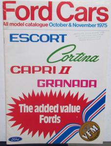 1975 1976 Ford All Model Catalog English Sales Brochure Magazine Original