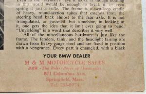 1962 BMW R69S Cycle World Road Test Article Reprint