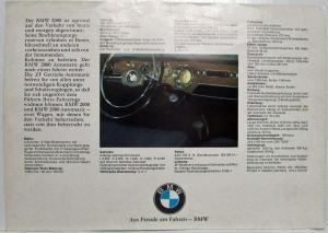 1966 BMW 2000 Spec Sheet - German Text