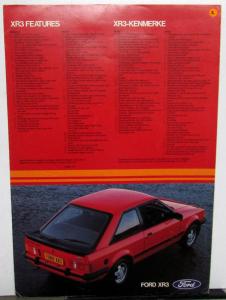 1980 1981 1982 Ford XR3 English AFRIKAANS TEXT Sales Brochure Original