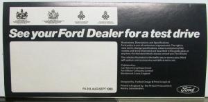 1981 Ford Cars Sales Brochure Fold Out Original