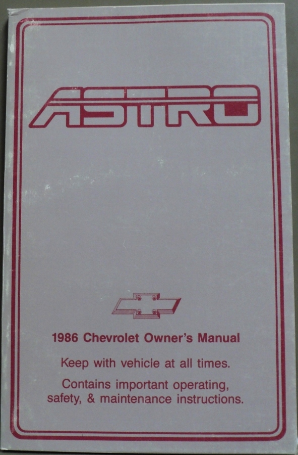 1986 Chevrolet Astro Owners Manual