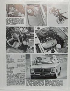 1968 BMW 2002 Motor Trend July Reprint Road Test Article