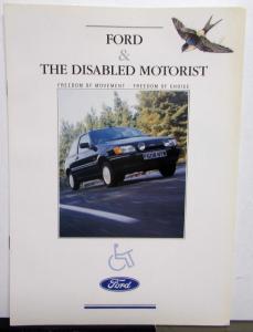 1989 Ford English The Disabled Motorist UK Market Sales Brochure Original