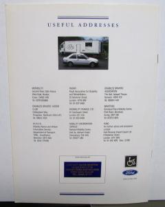 1989 Ford English The Disabled Motorist UK Market Sales Brochure Original