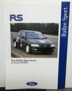 1992 Ford Escort RS 2000 New Rallye Sport Series English Sales Brochure Orignal