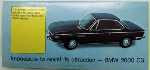1968-1971 BMW Bavarias Unbeatable Car Sales Folder 2800