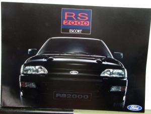 1992 Ford Escort RS 2000 English French Text Sales Brochure Original