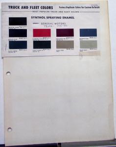 1938 Thru 1952 GMC Truck Paint Chips Synthol Spray Enamel Sheet Original