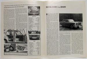 1970 BMW 2800 Motor Trend January Reprint Road Test Article