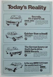 1971-1974 BMW Future Shock Auto Show Sales Sheet Features BMW Turbo