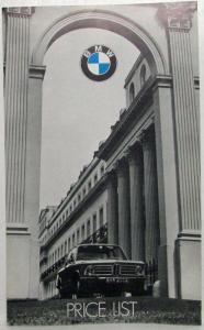 1972 BMW Price List - UK Market