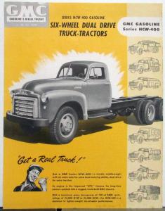 1951 1952 GMC Truck Tractors 6 Wheel Dual Dr Gas Series HCW 400 Sales Data Sheet