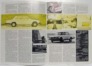 1974 BMW Bavaria Road Test Magazine Reprint Road Test Article